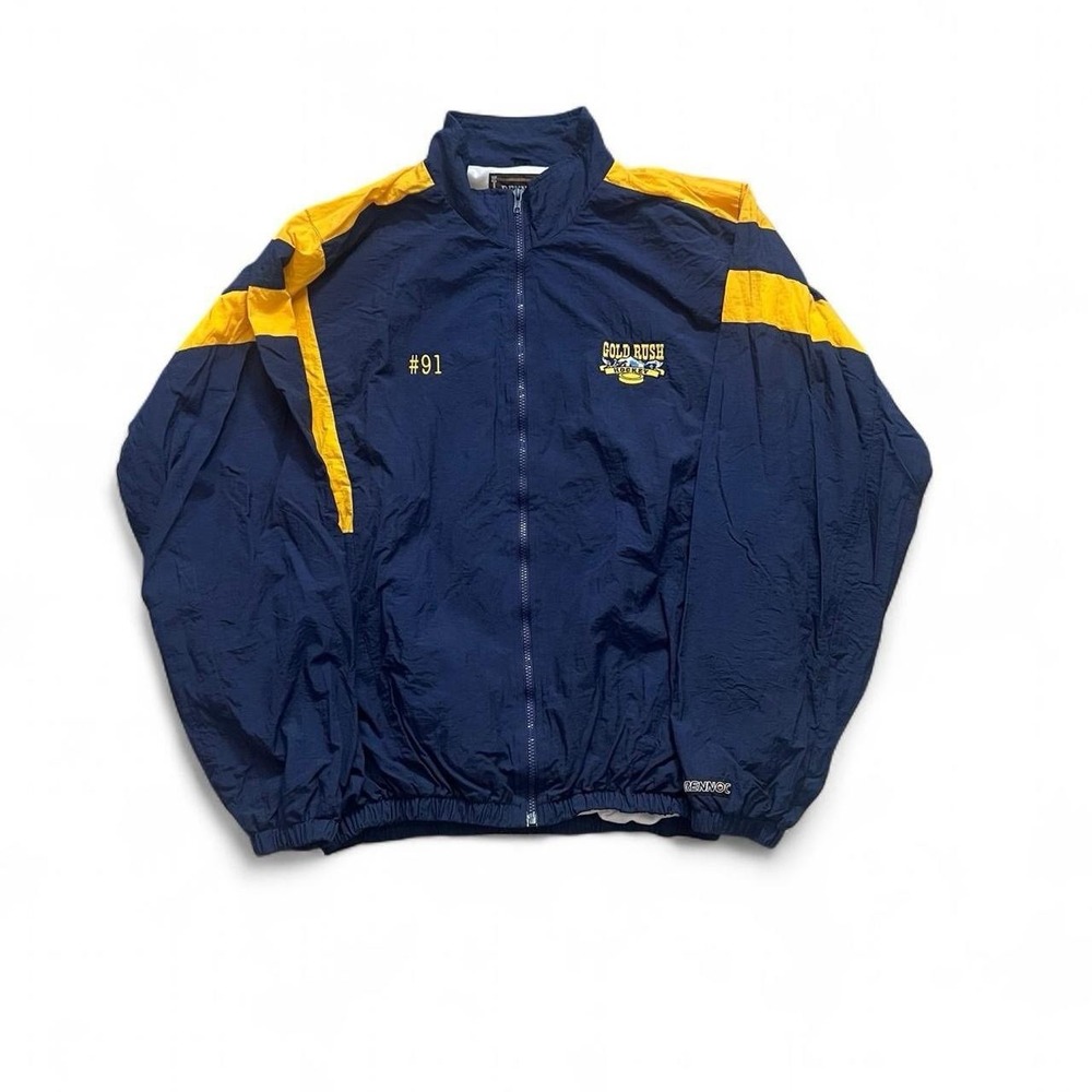 Rennoc Full Zip Wind breaker Jacket Men's Size XL Y2K Varsity School Hockey
